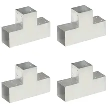 vidaXL Pfostenverbinder T-Form 101 x 101 mm Silber/Metall