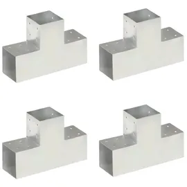 vidaXL Pfostenverbinder T-Form 101 x 101 mm Silber/Metall
