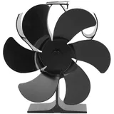 6-flügeliger Ofenventilator, Hochtemperaturbeständig, Mit Automatischer Startfunktion, Für Holzöfen Und Kamine, Schwarz, 152 Mm Durchmesser, Kaminzubehör