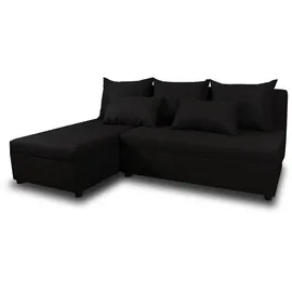 Sofnet Ecksofa Schwarz, Textil, 5-Sitzer, L-Form,Rechteckig, 205x142 cm, Wohnzimmer, Sofas & Couches, Wohnlandschaften, Ecksofas