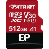 Patriot EP Pro Micro SDXC 1TB (microSDXC, 1000 GB, U3, UHS-I), Speicherkarte, Schwarz, Rot