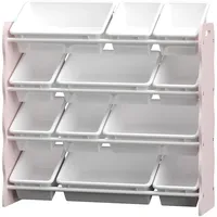 [en.casa] Kinderregal Vestnes 78 x 86 x 27 cm MDF rosa/weiß