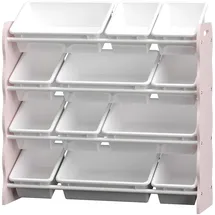 [en.casa] Kinderregal Vestnes 78 x 86 x 27 cm MDF rosa/weiß