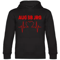 multifanshop Kapuzen Sweatshirt - Augsburg - Herzschlag - Druck rot - Hoodie