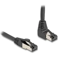 Delock RJ45 Netzwerkkabel Cat.8.1 S/FTP 90° unten gewinkelt / gerade 2 m schwarz (80446)