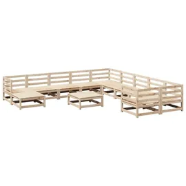 vidaXL Garten-Sofagarnitur 12-tlg. Loungeset braun