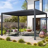 primeyard Pergola in Anthrazit; mit Lamellendach in Anthrazit - (400123)