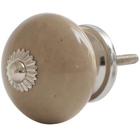 Knober Möbelknopf für Schubladen Türen Schränke in Grau Taupe Keramik 4 cm