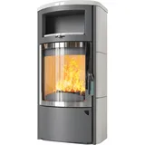 Kaminofen HARK 44 GT ECOplus 5 kW - Ofenkacheln: Creme-Weiss - Korpus: titan/verchr.