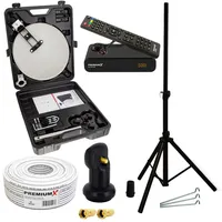 PremiumX Camping Satelliten Anlage SAT Antenne Stativ HD TV
