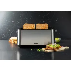 Domo DO967T Toaster 4 Scheiben, 1470 Watt, Edelstahl