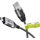 goobay 74402 USB 3.1 type A, RJ45 1,5 m Silber