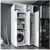 roomart Dora-II Waschmaschinenschrank 115 x 73,8 x 230 cm Weiß Holz