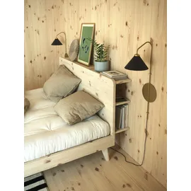 Karup Design »RETREAT BED«, aus Kiefer massiv mit Lattenrost, Kopfteil mit 3 Ablagen