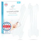Health Press Nasenpflaster – 50 Transparente Nasenstrips – Anti Schnarch Pflaster für einfacheres Atmen bei Schlaf & Sport – Schlafnasenstreifen für bessere Atmung – Schnarchstopper – Nasal Strips