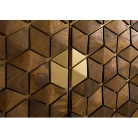 Massivmoebel24 Vitrine Mango 99x40x200 braun geölt DIAMOND 215