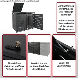 MCW 2er-Mülltonnenverkleidung E83 117 x 131 x 80 cm anthrazit