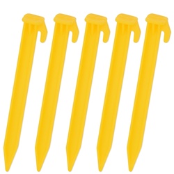 VOSS.farming 5x Heringe 15cm, Bodenanker für Weidenetze, gelb