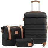 luxuskollektion COOLIFE Koffer-Set 3-tlg. braun/schwarz