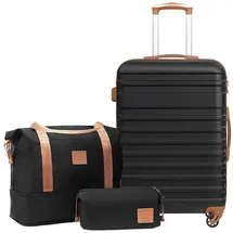 luxuskollektion COOLIFE Koffer-Set 3-tlg. braun/schwarz