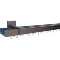 INDEKO Gardinenstange INDEKO "Bern", silber (satin, silberfarben), L:270cm, Aluminium, Gardinenstangen, Innenlauf Komplett-Set inkl. Gleitern und Montagematerial