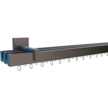 INDEKO Gardinenstange INDEKO "Bern", silber (satin, silberfarben), L:270cm, Aluminium, Gardinenstangen, Innenlauf Komplett-Set inkl. Gleitern und Montagematerial