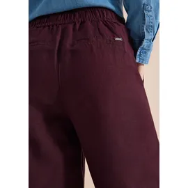 Cecil Stoffhose "Style Neele", Damen, Gr. XL (44), Länge 30, rich burgundy, Web, Obermaterial: 55% Leinen, 45% Viskose. Futter: 100% Baumwolle, unifarben, loose fit lang, Hosen Stoffhose, mit Gummizug und aus Leinen-Viskose-Mix
