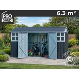 Geräteschuppen 3,66x1,72x2,22m, 6,29m2, Proshed®, Anthrazit/weiß