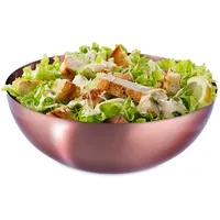 Relaxdays Salatschüssel, Edelstahl, Ø 31,5 cm, runde Metallschüssel zum
