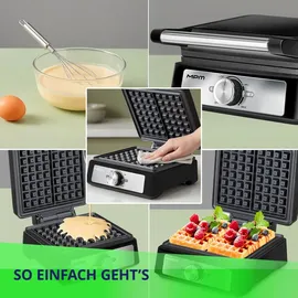 MPM MGO-41-4 Waffeleisen Schwarz