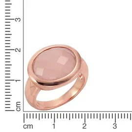 Jamelli Ring 925 Silber rosé vergoldet mit Chalcedon rosa Glänzend (Größe: 054 17, 2))