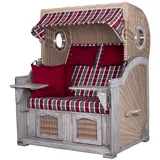 dekoVries GmbH Strandkorb deVries PURE® Seemöwe XL Vintage - PE white kubu - Dessin 230 - inkl. Schutzhülle