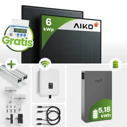 6kWh FoxEss PV-Anlage 13x Aiko 460Wp Glas-Glas Fullblack Schrägdachmontage 5kWh ...