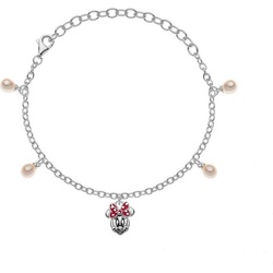 DISNEY Jewelry Silberarmband Disney Mädchen-Armband 925er Silber Süßwasserperle, Modern silberfarben
