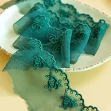 Wambere 5cm Breite 5 Yard Bunt Vintage Rosen Stickerei Spitze Tüllstoff,Spitzenband Spitzenborte Dekoband Spitzenbordüre Spitze Geschenkband Zierband für Hochzeit DIY Basteln Kleidung Nähen,Grün