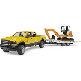 Bruder 02546 - RAM 2500 Rental Service mit Minibagger gelb 1:16