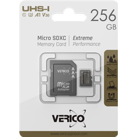 Verico 256GB microSD C10 UHS-1 Speicherkarte ( inkl. Adapter ) (microSD, 256 GB, U1), Speicherkarte