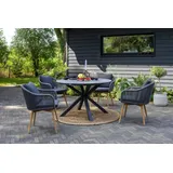 Mr. Deko Gartenmöbelset Diningsessel Solana mit Tisch Almeria rund 120 cm