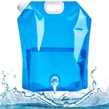 Lazulithic Wasserkanister Faltbar 5L/10L Wasserkanister mit hahn Faltbarer Wasserbehälter Wasserkanister Camping Wiederverwendbare Faltwasserkanister für Outdoor Camping Wanderungen Picknicks (5L)