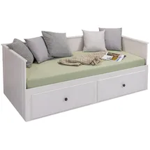 Interlink Ausziehbett BREDA 90 x 200 cm Massivholz lackiert weiß