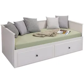 Interlink Ausziehbett BREDA 90 x 200 cm Massivholz lackiert weiß