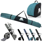 BambiniWelt by Rafael K. Skitasche Skitasche Ski-Schuh-Tasche KOMBI SET 160cm oder 180cm wasserdicht Mod3 (Skitasche und Skischuhtasche), wasserdichtes, starkes Cordura-Gewebe grün 160 cm