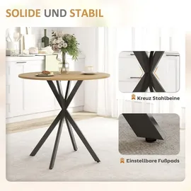 Homcom Küchentisch 80 x 75 x 80 cm braun