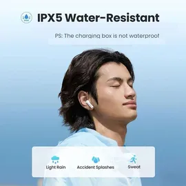 UGREEN HiTune H5-Kopfhrer, kabellos, Bluetooth 5.3, Semi-In-Ear-Kopfhrer, 4 Mikrofone, Geruschunterdrckung, 26 Stunden Spielzeit, schnelles Auflade... - Weiß
