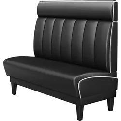 Dinerbank | Schwarz | B:H 120 x 123 cm | Gestreift | Leder | American Diner Sitzbank, American Dinerbank, American Diner Möbel