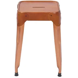 Interlink Hocker 4er-Set Leder 35 x 45 x 35 cm Braun