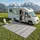 evocamp Outdoor Teppich 300x400 cm, Kunststoffteppich, wetterfest für Terrasse, grau-weiß