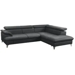 Primo Ecksofa aus Kunstleder David ¦ schwarz ¦ Maße (cm): B: 256 H: 74 T: 208.0