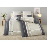 H.I.S. H.I.S Bettwäsche »Golfi in Gr. 135x200 oder 155x220 cm« 2 tlg. Bettwäsche aus Baumwolle, sportliche Bettwäsche mit Streifen grau