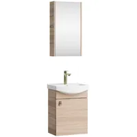 Planetmöbel Badmöbel-Set mit Spiegelschrank 45cm (Sonoma Eiche)
